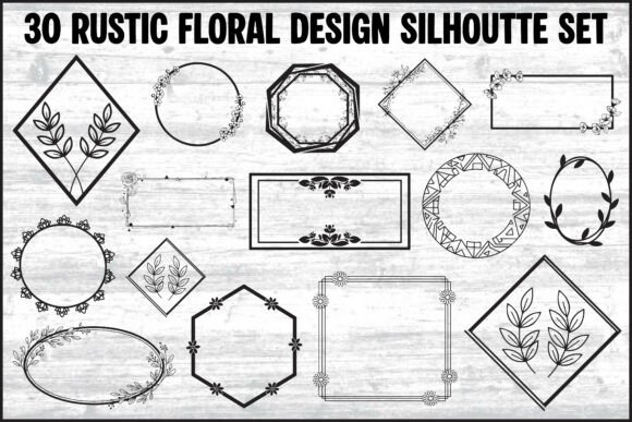 30 Rustic Floral Frame Silhouette Bundle: A Designer's Toolkit