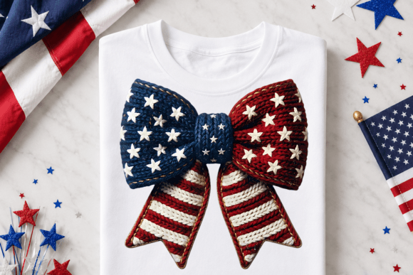 Americana Spirit: Styling with Faux Yarn Bow Clipart