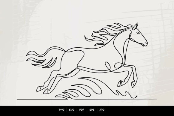 Capture Dynamic Energy: The Running Horse Line Art SVG