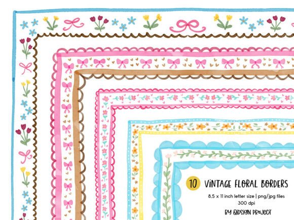 Charming Vintage Floral Borders for Your Creative Projects