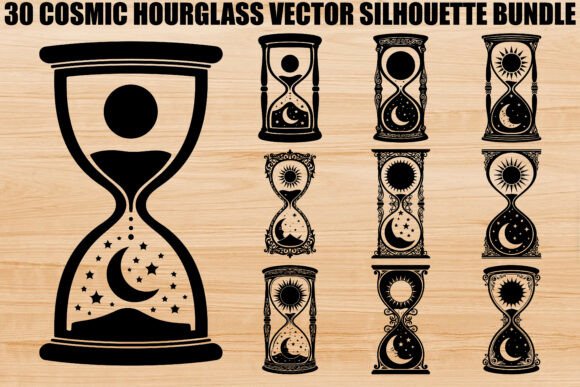 Cosmic Hourglass Silhouette Bundle: Designing with Celestial Time