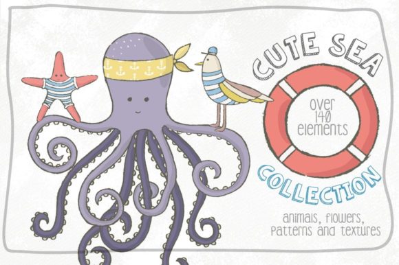Cute Sea Collection: Dive into Charming Marine Design Assets