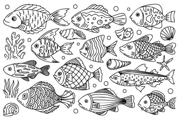 Explore the Versatility of Fish Line Art Illustrations
