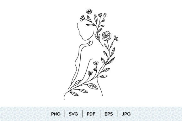 Floral Woman Line Art: Where Botanical Elegance Meets Modern Design