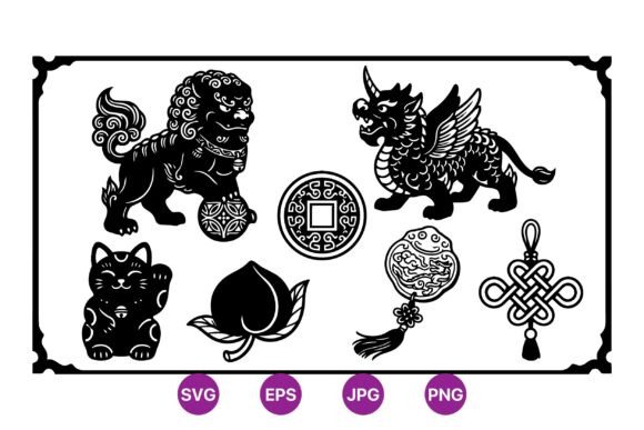 Oriental Traditional Icon Vector Set: Cultural Motifs for Designers