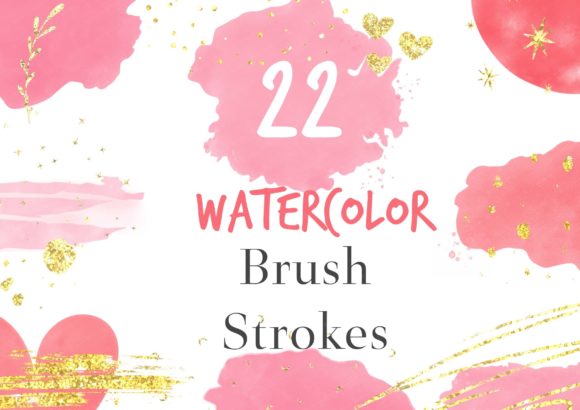 Red Pink Watercolor Splotches Clipart for Creative Projects