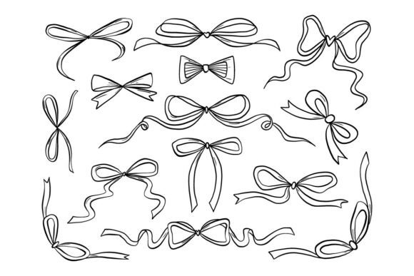 Ribbon Bow SVG Bundle: Elegant Line Art for Modern Design