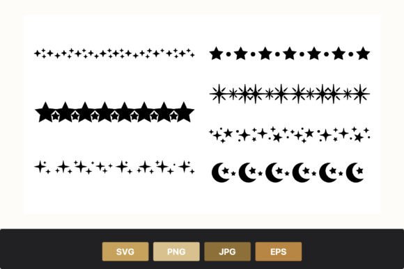 Star Moon Border Set: Celestial Frames for Modern Design
