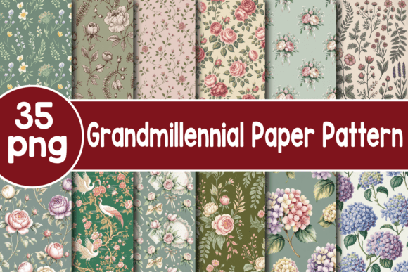 Timeless Charm for Modern Projects: Grandmillennial Paper Pattern Seamless