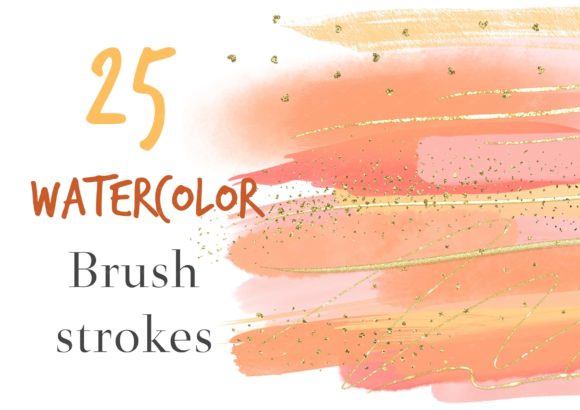 Unleash Creativity with Orange Watercolor Brush Strokes Clipart